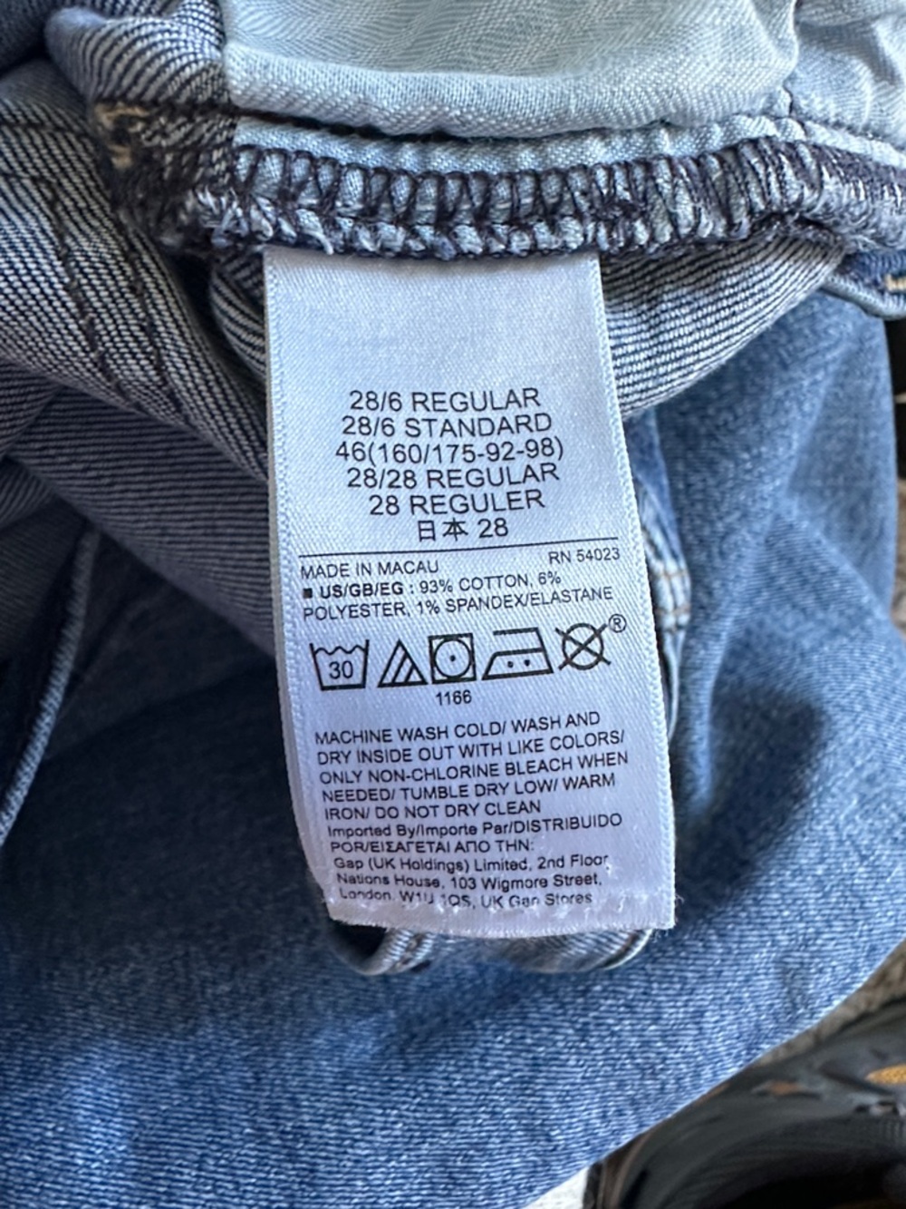 Gap Women’s Vintage Slim Mid Rise Straight-Leg Blue Jeans Crop Size 28 6 Regular - Picture 6 of 6